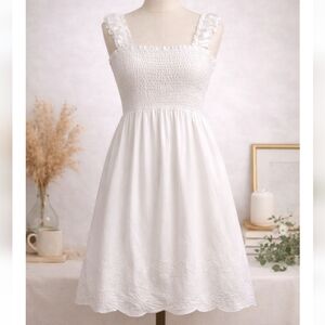 Kirat Mini Dress With Embroidery and Smocking